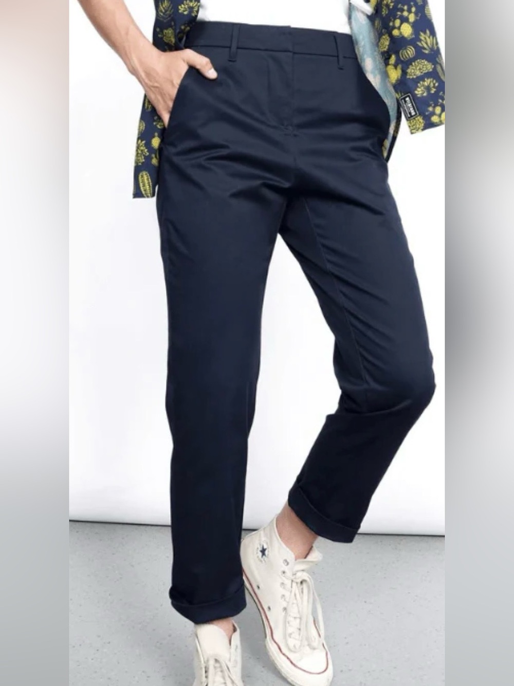 Wildfang Essential Trouser Pants Slim Fit Women’s 8 Navy Blue Stretch